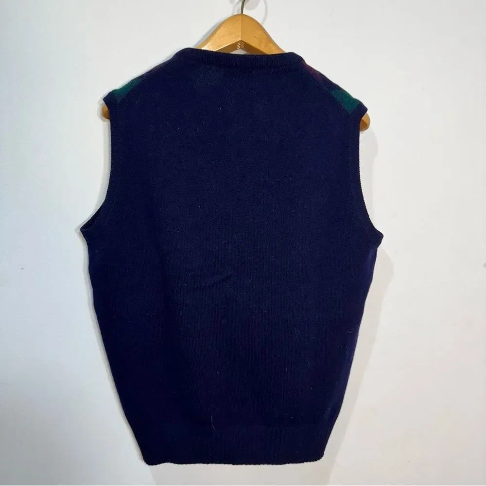 * House of Walsh VTG 1960s Men’s Golf Argyle Sweater Preppy Old Money 44 XL